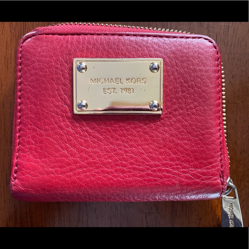 Micheal Kors soft leather red wallet